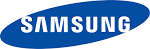 Logo firmy Samsung - biały napis na niebieskim tle.png