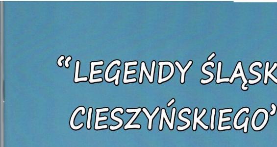 Niebieska okładka komiksu o legendach Śląska CIeszyńskiego na której znajduje się rysunek miasta